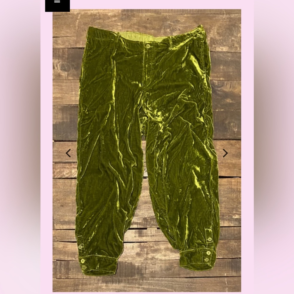 Eleanor Chartruse Velvet Pants by Jaded Gypsy